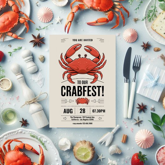 Jede Gelegenheit Crab Fest Party Einladung