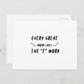 Jede große Mama sagt das "F"-Word-Sprichwort Postkarte (Vorne/Hinten)