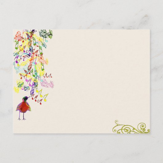 Jede Hintergrundfarbe eine kleine Birdie sagte mir Postkarte (Rückseite)