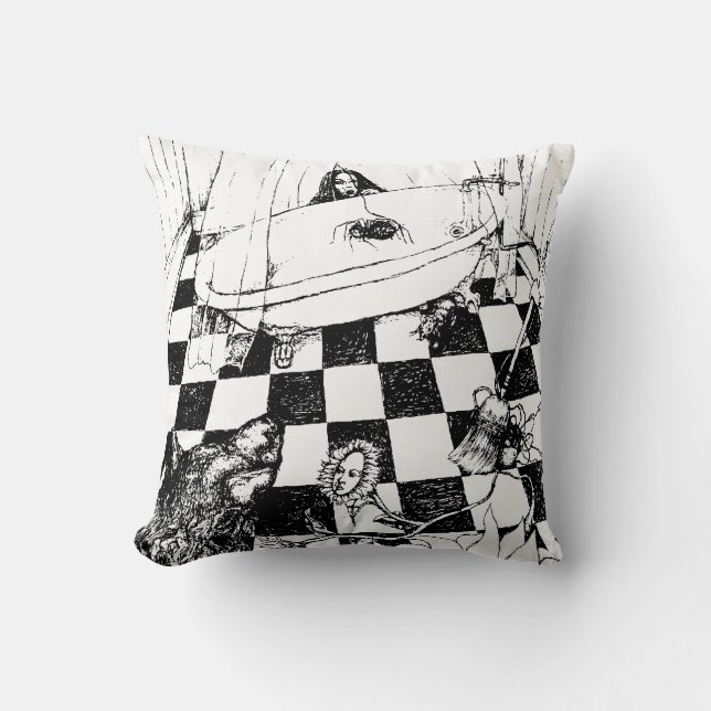 JEDE HINTERGRUNDFARBE! Vom Wolf-Kissen verstecken Kissen (Vorderseite)