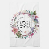 Jede Hochzeit (25) Eleganter Blumenjubiläum Geschirrtuch (Vertikal)