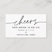 JEDE Hochzeit Dieses Getränk ist auf unserer Ticke Visitenkarte (Vorderseite)