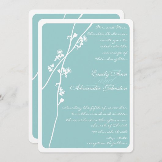 Jede Hochzeit einer benutzerdefinierten farblosen  Einladung (Vorne/Hinten)