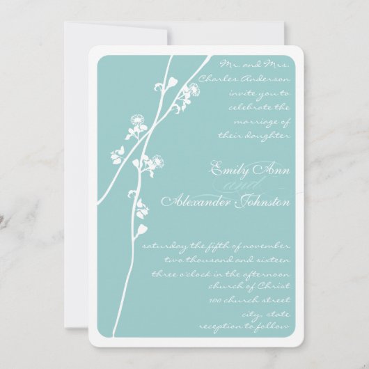 Jede Hochzeit einer benutzerdefinierten farblosen Einladung (Vorderseite)