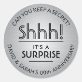 JEDE Jubiläumsüberraschung gebürstet Silber und Sc Runder Aufkleber (Vorderseite)