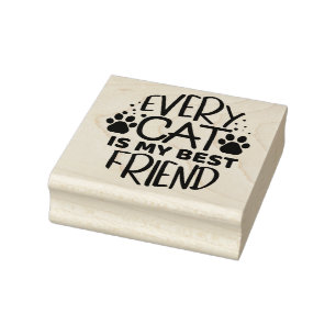 Jede Katze ist mein bester Freund Gummistempel