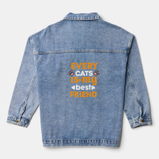 Jede Katze ist mein bester Freund - Niedliches Cat Jeansjacke