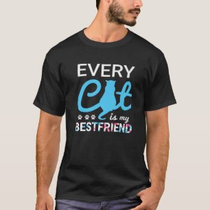 Jede Katze ist meine beste Freundin - Lustige Katz T-Shirt