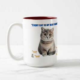 jede Katze ist meine beste Freundin Zweifarbige Tasse
