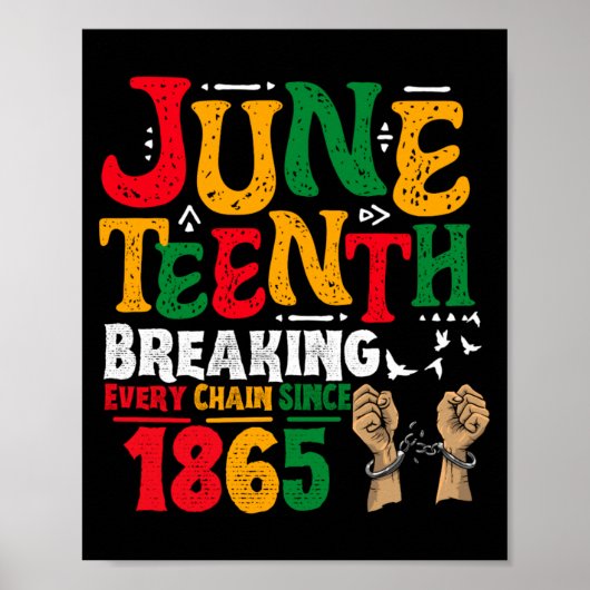 jede Kette brechen seit 1865 juneteenth schwarz w Poster (Vorne)