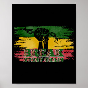 jede Kette zerbrechen Juneteenth Herren Poster