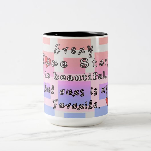 Jede Liebe-Geschichte ist schöne Kaffee-Tasse Zweifarbige Tasse (Mittel)