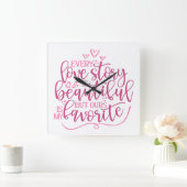 Jede Liebe Quadratische Wanduhr (Zuhause)