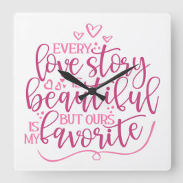 Jede Liebe Quadratische Wanduhr