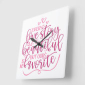 Jede Liebe Quadratische Wanduhr (Winkel)