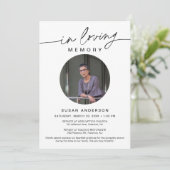 JEDE Minimalistische Beerdigung Ankündigung (Stehend Vorderseite)