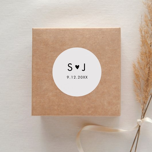JEDE Minimalistische Hochzeit Runder Aufkleber