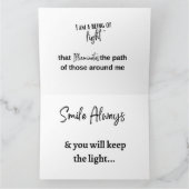 Jede Minute, jede Stunde ist eine neue Gelegenheit Karte (Innenseite)