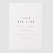 JEDE MODERNE Art Deco Black Wedding Save the Date Pergament Einladungen (Vorderseite)