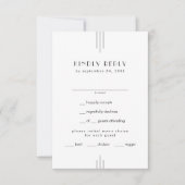 JEDE MODERNE Art Deco Schwarz-Weiß Hochzeit RSVP Karte (Vorderseite)
