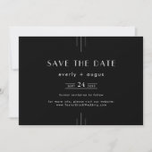 JEDE MODERNE Art Deco Schwarz-Weiß Hochzeit Save The Date (Vorderseite)