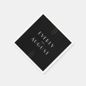 JEDE MODERNE Art Deco Schwarz-Weiß Hochzeit Serviette (Ecke)
