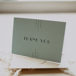 JEDE MODERNE Classic Art Deco Sage Green Wedding Dankeskarte