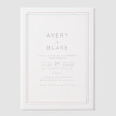 JEDE moderne Korallenhochzeit und Aquamarine Grenz Pergament Einladungen (Vorderseite)