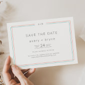 JEDE moderne Korallenhochzeit und Aquamarine Grenz Save The Date