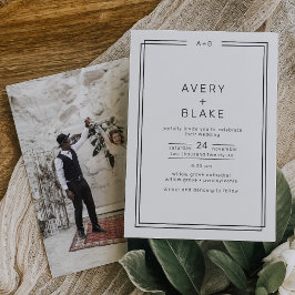 JEDE moderne Minimalistische Doppelrahmen-Foto-Hoc Einladung