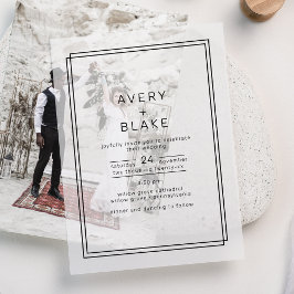 JEDE moderne Minimalistische Doppelrahmenverkleidu Pergament Einladungen