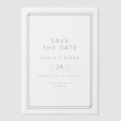 JEDE moderne Minimalistische Hochzeit rettet das D Pergament Einladungen (Vorderseite)