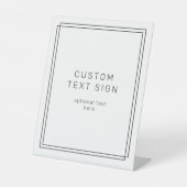 JEDE moderne Minimalistische Hochzeit Sockelschild (Vorderseite)