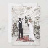 JEDE moderne Schwarz-Monochrome-Foto-Hochzeit Einladung (Rückseite)