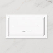 JEDE moderne Schwarz-Weiß-Hochzeit-Platzkarte Platzkarte (Vorderseite)