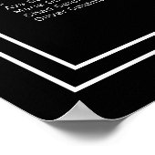 JEDE moderne schwarze Hochzeitstabelle Poster (Ecke)