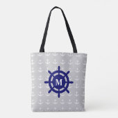 Jede monogramm-Nautic-Ankertasche Tasche (Rückseite)
