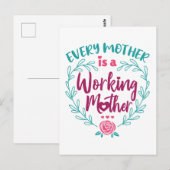 Jede Mutter ist eine arbeitende Mutter Postkarte (Vorne/Hinten)