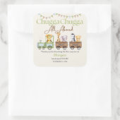 Jede Niedliche Chugga Aquarellbahn zum Geburtstag Quadratischer Aufkleber (Tasche)