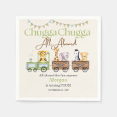 Jede Niedliche Chugga Aquarellbahn zum Geburtstag Serviette (Vorderseite)