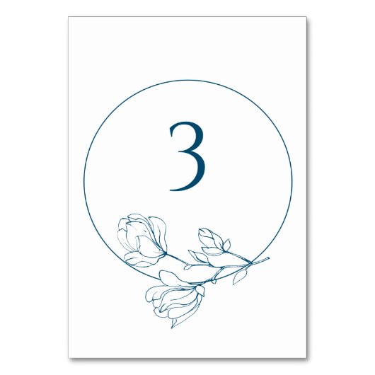 JEDE NUMMER Blumensegel Blue Wedding Tischnummer (Rückseite)