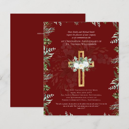 JEDE Ordination Jahrestag Einladung Burgund (Vorne/Hinten)