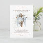 JEDE Ordination Jubiläum Einladung rustikales Holz (Stehend Vorderseite)