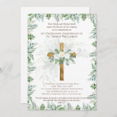 JEDE Ordination Jubiläum Einladung rustikales Holz (Vorne/Hinten)