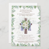 JEDE Ordination Jubiläum Einladung rustikales Holz (Vorne/Hinten)