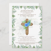 JEDE Ordination Jubiläum Einladung rustikales Holz (Vorne/Hinten)