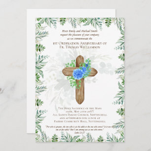 JEDE Ordination Jubiläum Einladung rustikales Holz