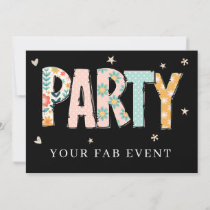 * Jede Party DIY Einladung NEON Event Farbig