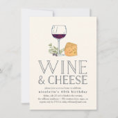 Jede Party Einladung Wein und Käse (Vorderseite)