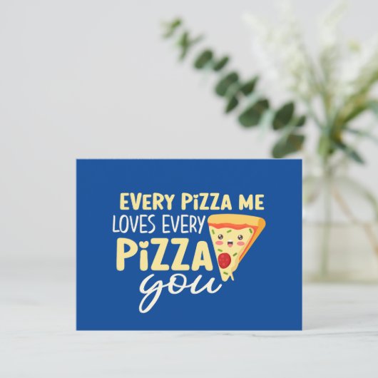 Jede Pizza Me Lieben Sie Niedlich Funny Valentinst Postkarte (Stehend Vorderseite)